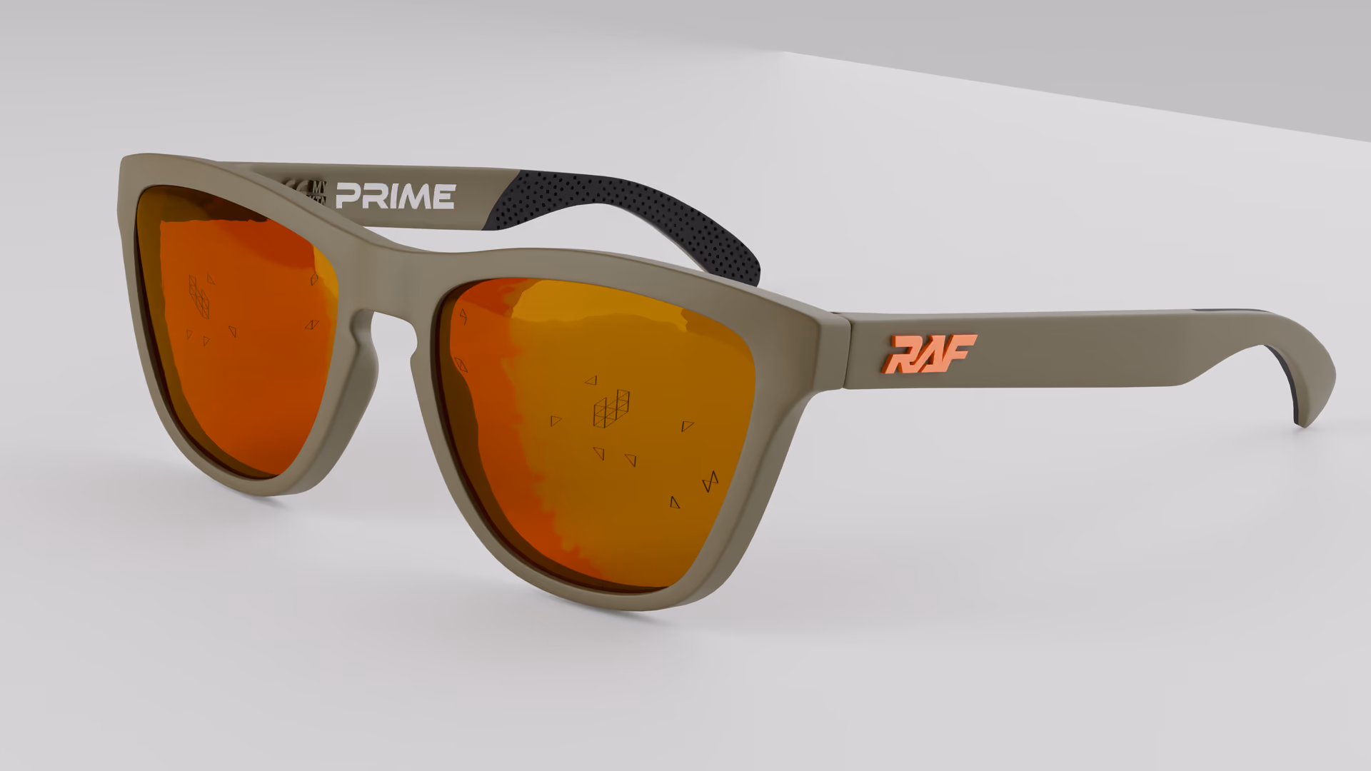 RAF Prime — Matte Green Army in Matte Green Army / Red Ruby — three-quarter view