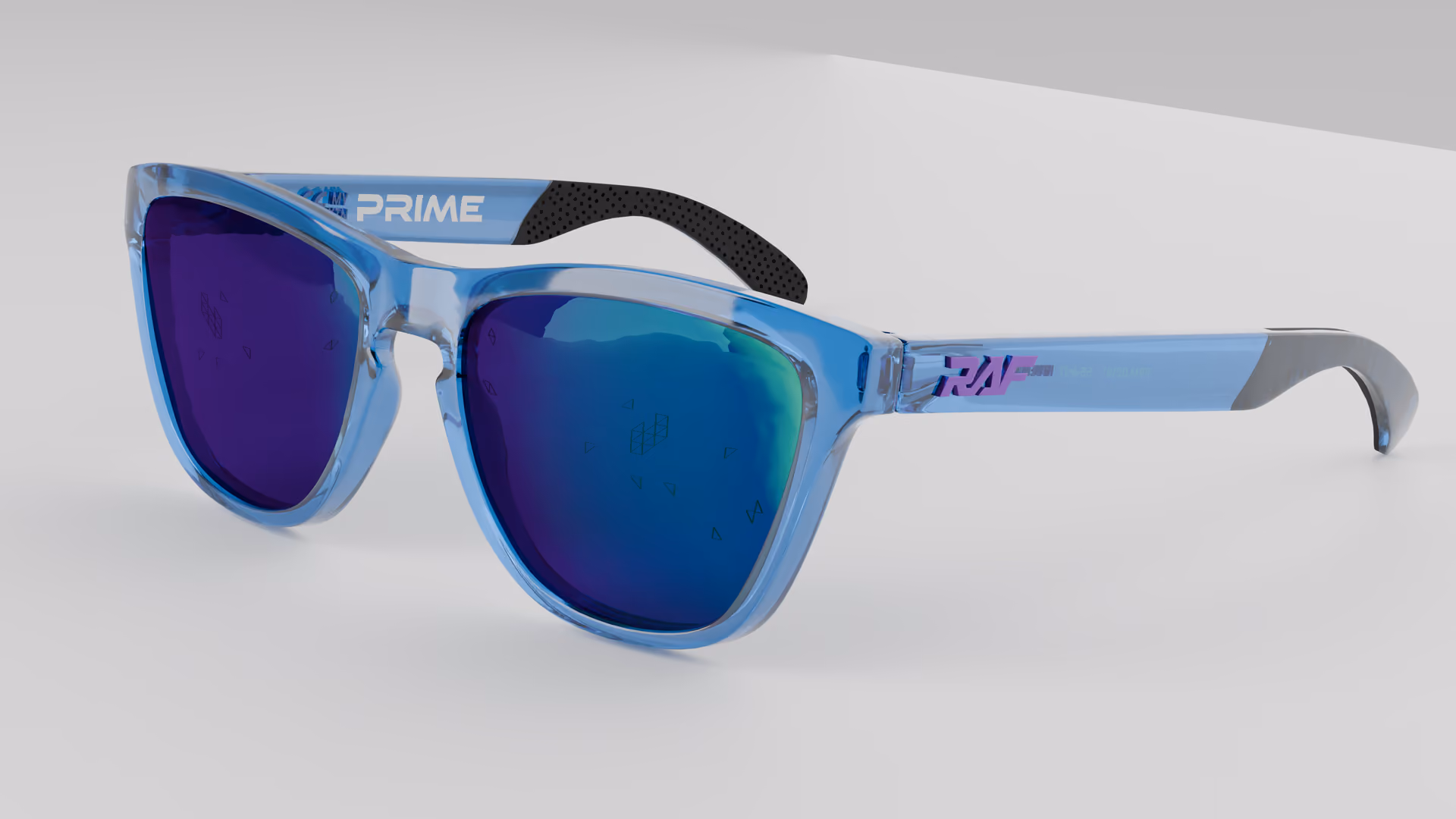 RAF Prime — Transparent Crystal Blue in Transparent Crystal Blue / Purple — three-quarter view