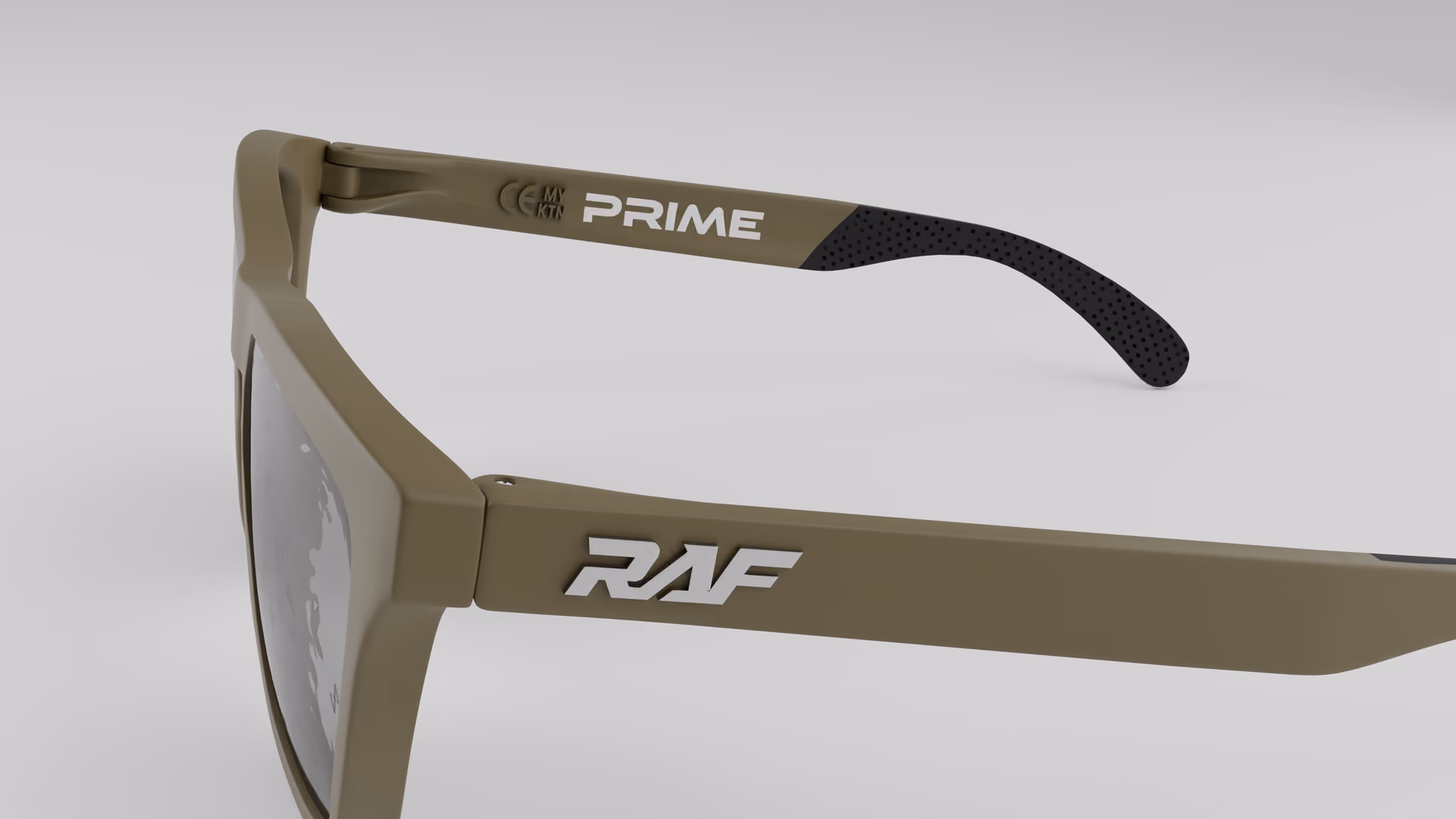 RAF Prime — Matte Green Army in Matte Green Army / Silver — outer temple detail