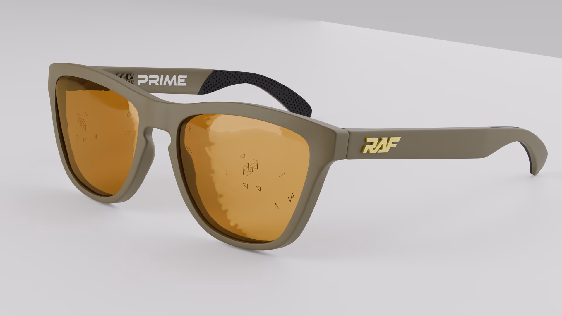 RAF Prime — Matte Green Army in Matte Green Army / Gold — three-quarter view
