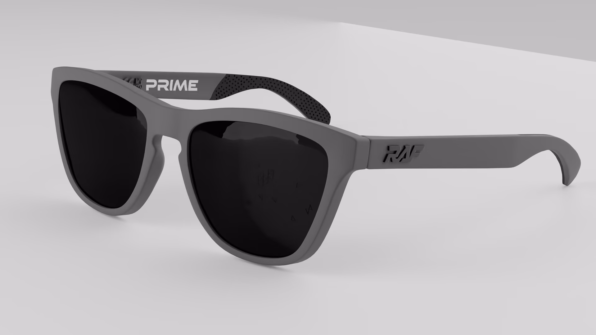 RAF Prime — Matte Nardo Grey in Matte Nardo Grey / Black — three-quarter view