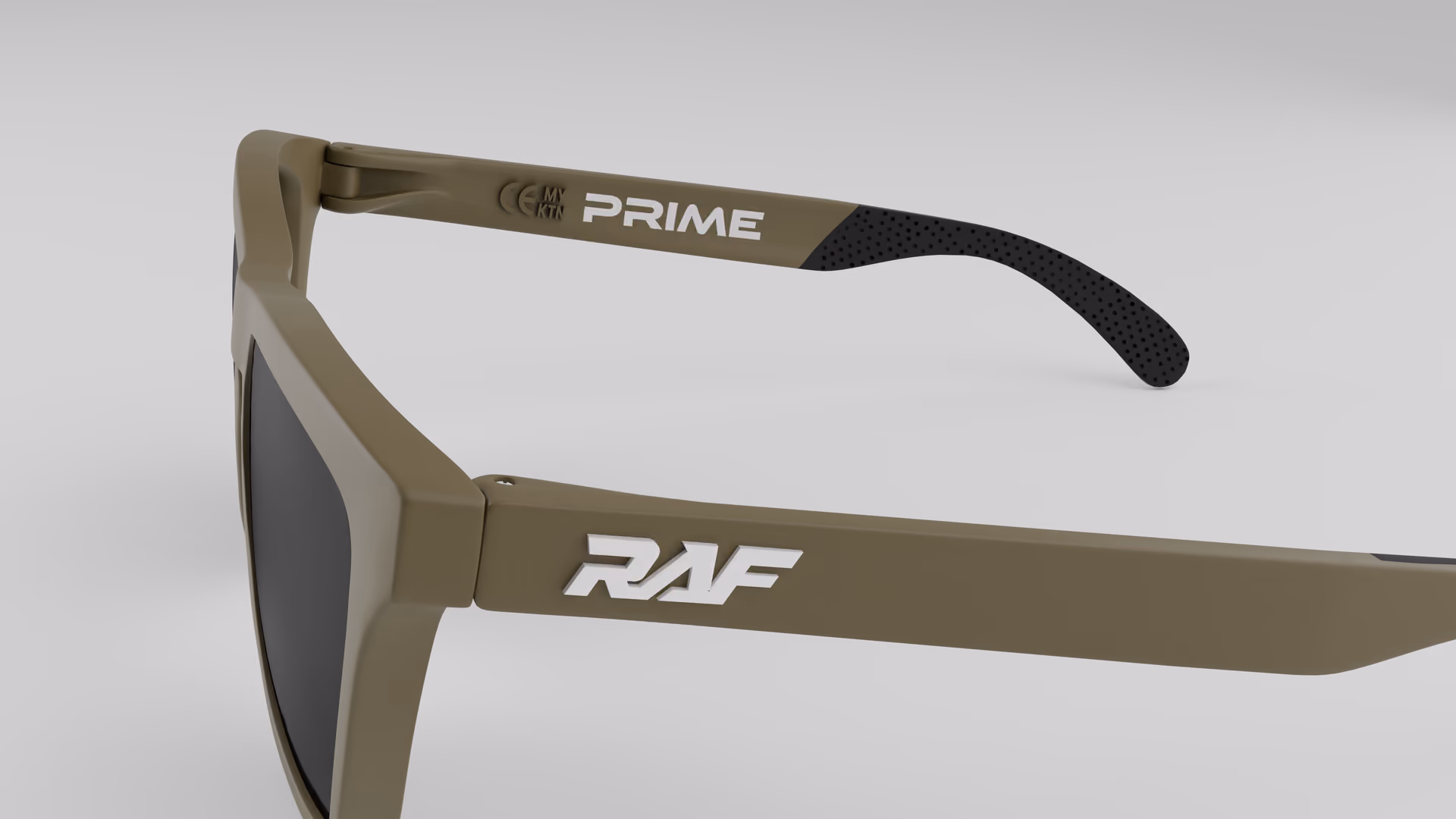 RAF Prime — Matte Green Army in Matte Green Army / Black — outer temple detail
