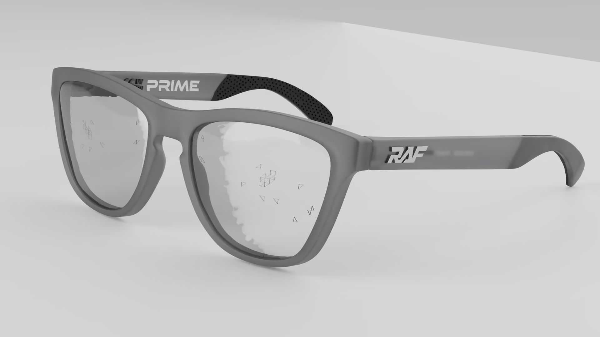 RAF Prime — Matte Grey Smoke in Matte Grey Smoke / Silver — three-quarter view