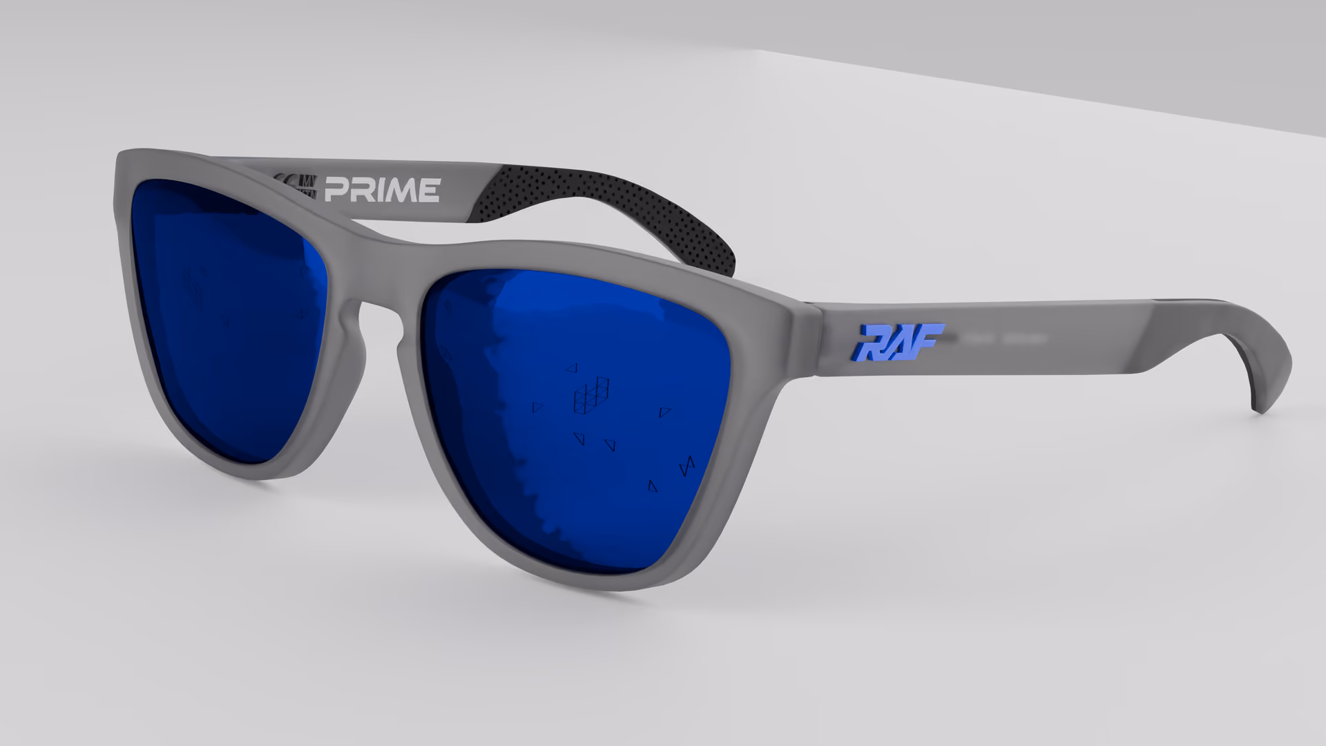 RAF Prime — Matte Grey Smoke in Matte Grey Smoke / Blue — three-quarter view